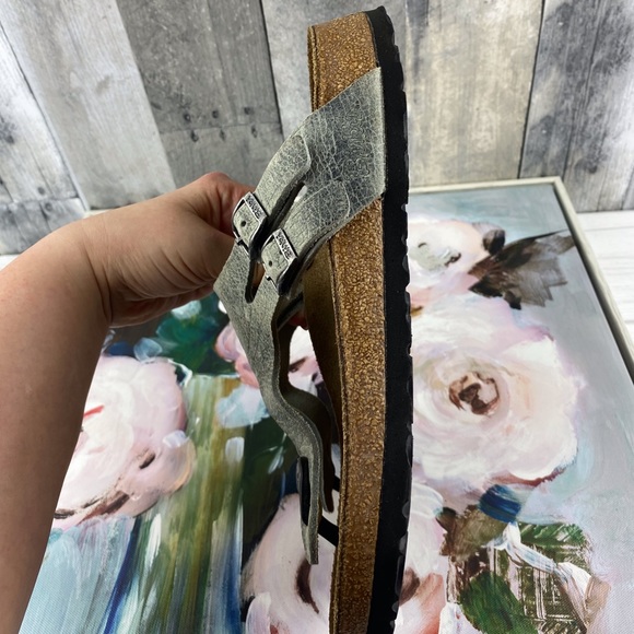 Birkenstock Silver Double Strap Sandals Size 39 - Picture 4 of 16
